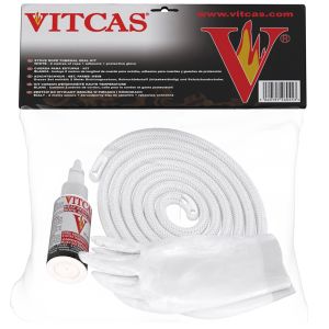 Șnur alb de etanșare pentru sobă + adeziv (kit)